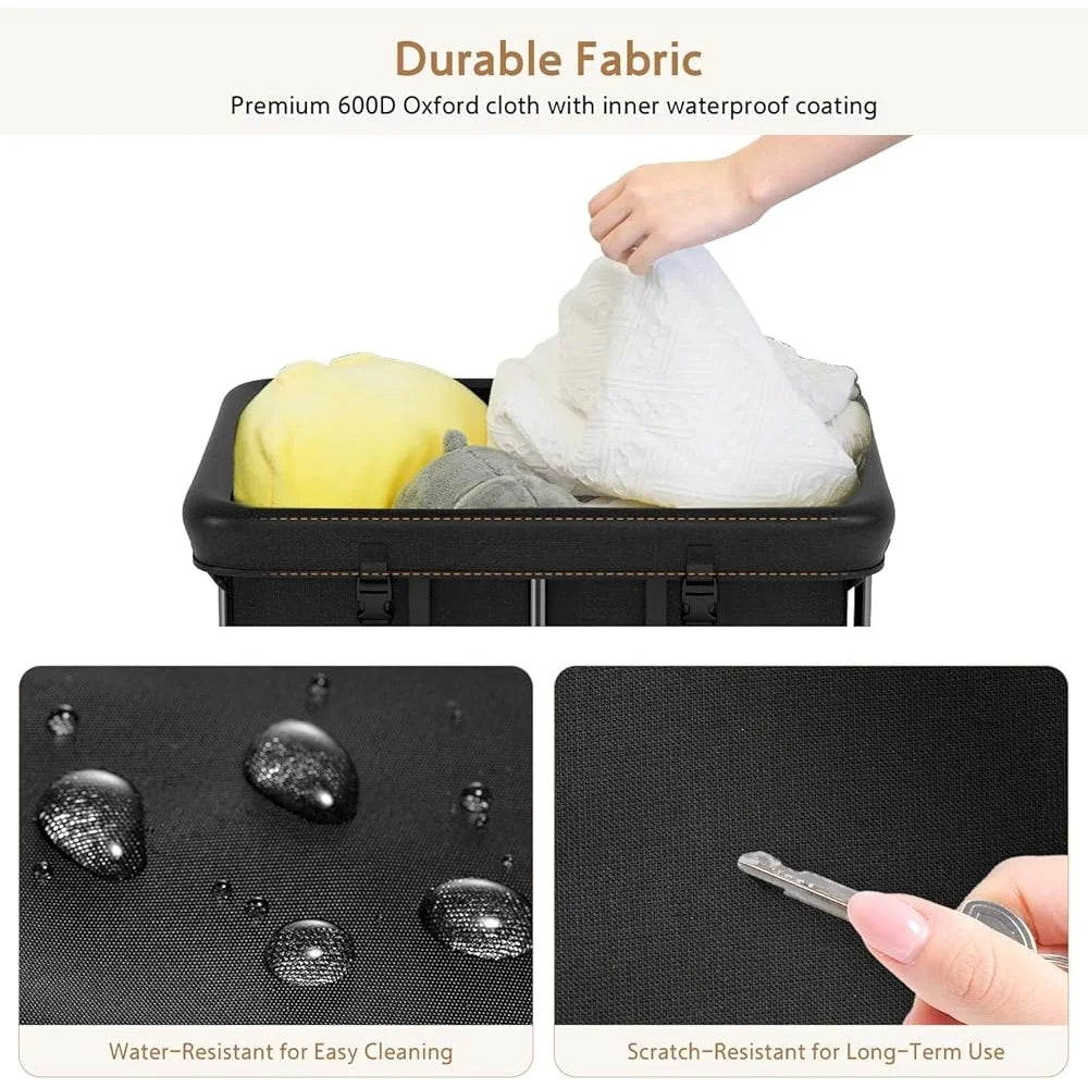 Large 150L Rolling Laundry Basket with Removable Bag Mecanum Wheels Waterproof Hamper Metal Frame Portable Clothes Organizer