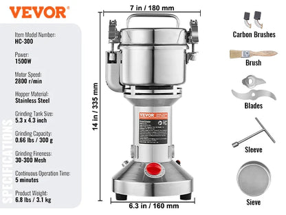 150-2500g Electric Grain Mill Grinder