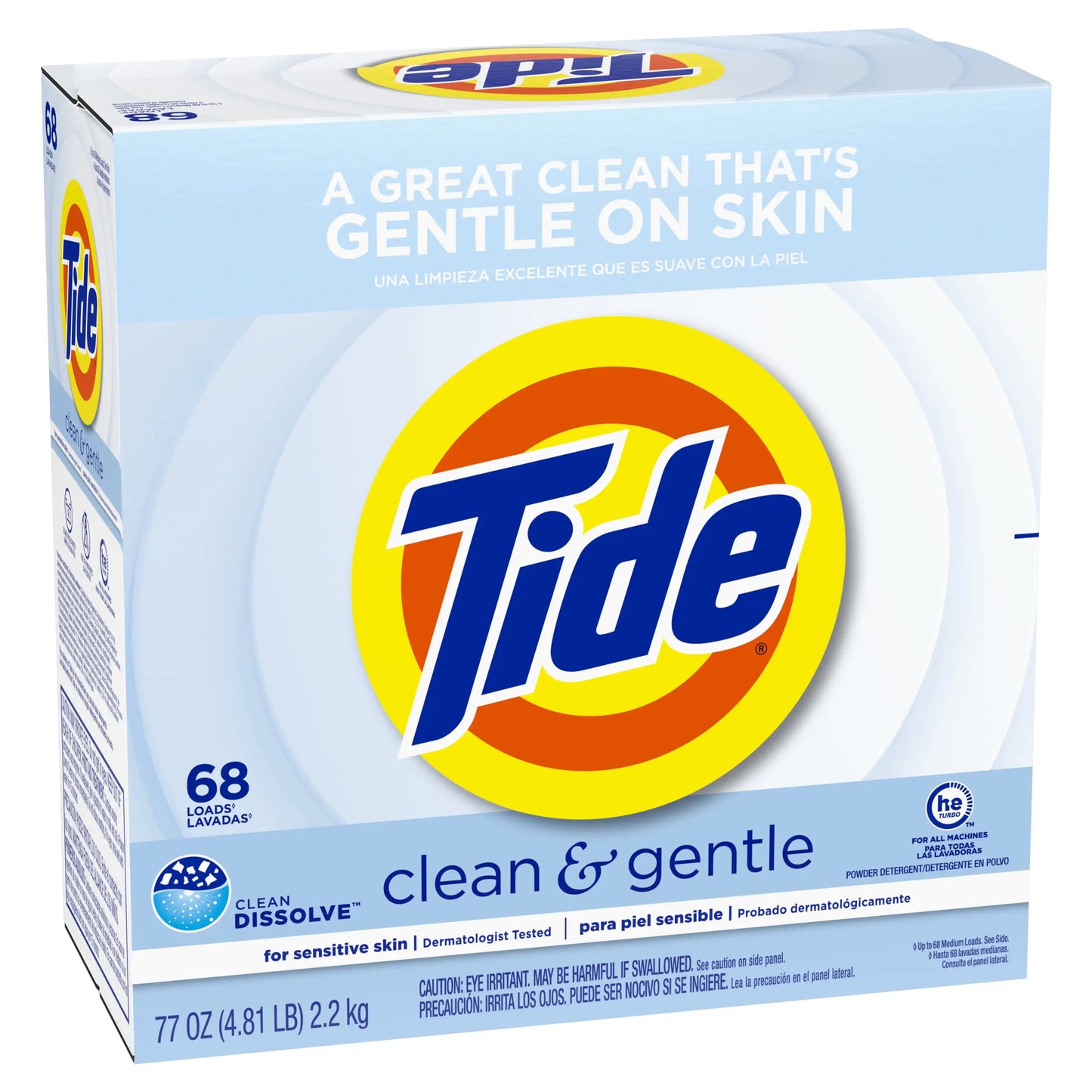 Unscented Powder Laundry Detergent 77oz 68 Loads, Gentle for Sensitive Skin, Deep Clean for All Machines