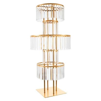 5 Tiers Gold Wedding Centerpieces Flower Stand Vase Centerpiece Acrylic Flower Stand with Hanging Acrylic