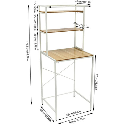3 Tier Wooden Over The Washer and Dryer Storage Shelf  Washing Machine Storage Shelf for  Laundry Room
