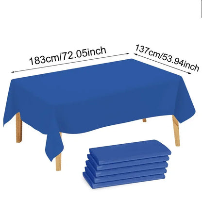 1/5 Pcs Multi Solid Color Disposable Plastic Tablecloth 137×183cm