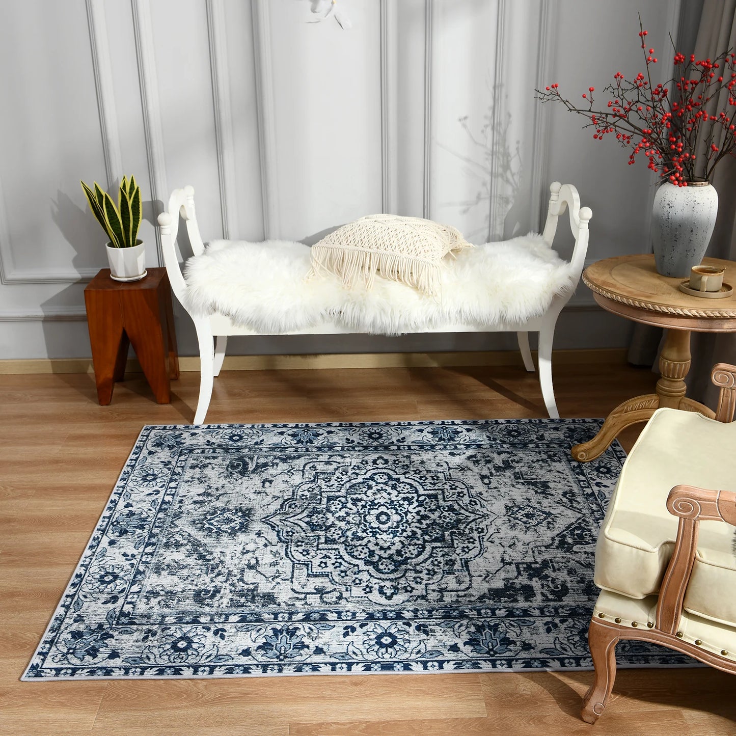 Vintage Bohemian Area Rug for Living Room, Bedroom