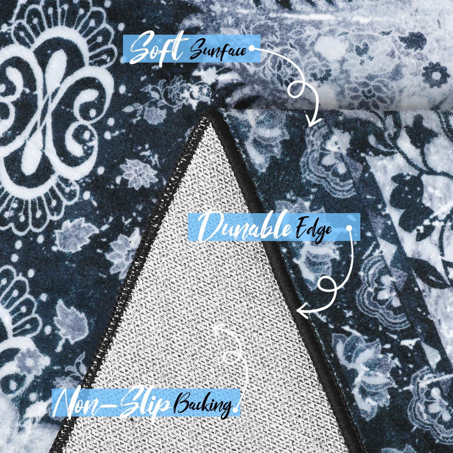 Soft Vintage Floral Area Rugs