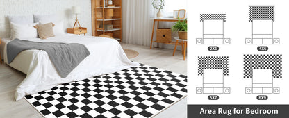Black and White Checkered Rug