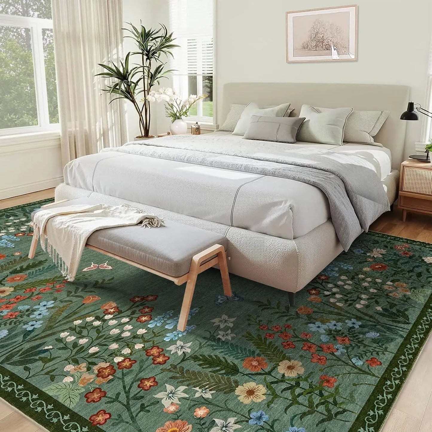 Floral Area Rug , Non Slip