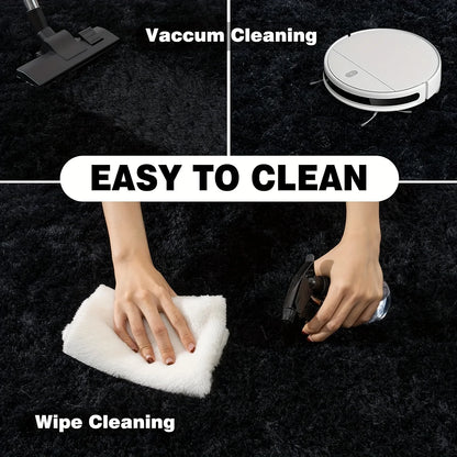 Large plush area rug, decorative for living room, super soft and fluffy plush rug for bedroom