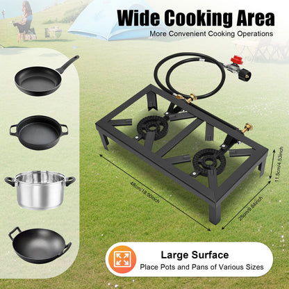 Portable Camping Gas Stove Outdoor Double Burner, BBQ, Picnic, Camp, Propane