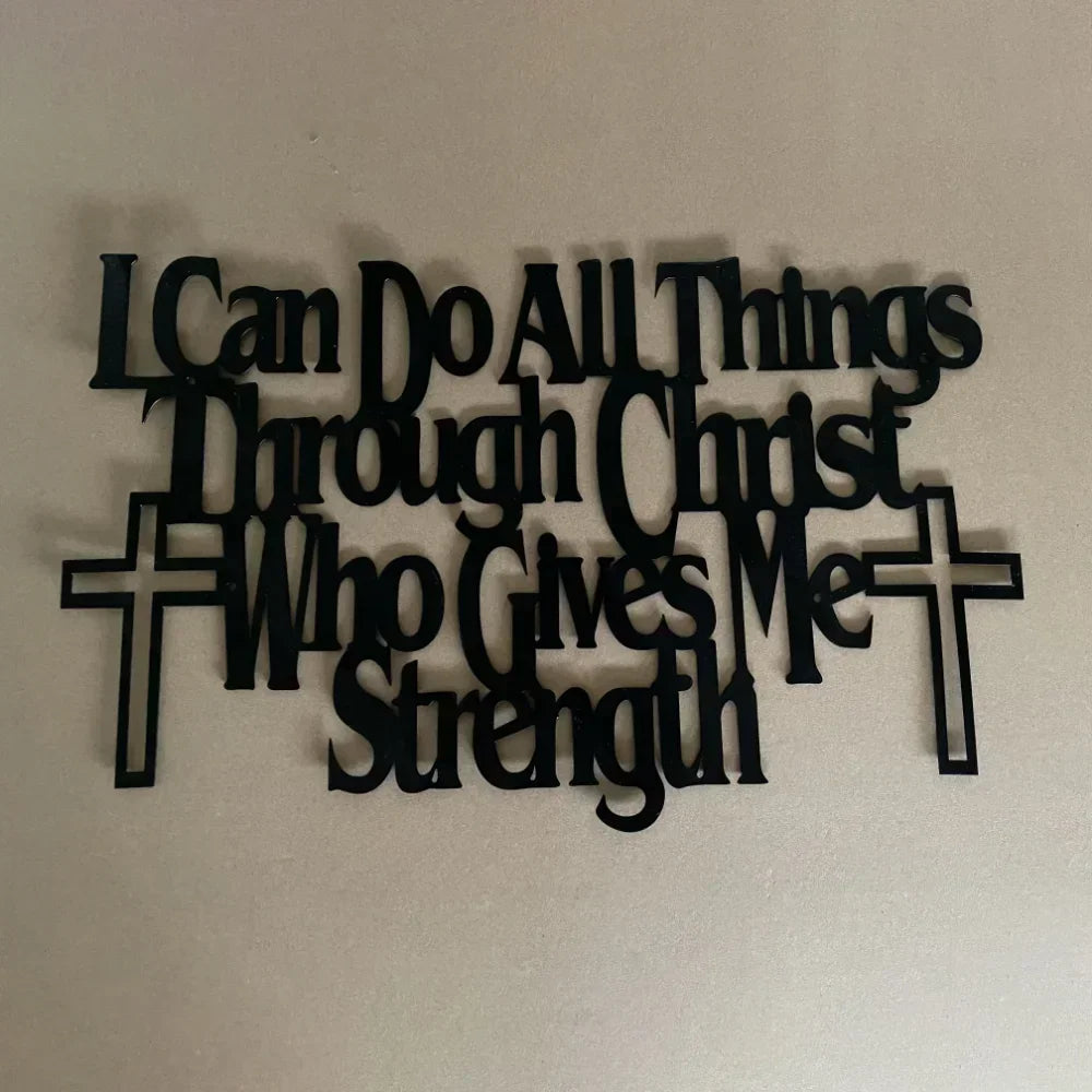 Empowering Wall Art: "I Can Do All Things Through Christ Who Gives Me Strength" —Inspirational Home Decor Piece