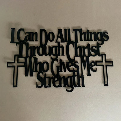 Empowering Wall Art: "I Can Do All Things Through Christ Who Gives Me Strength" —Inspirational Home Decor Piece