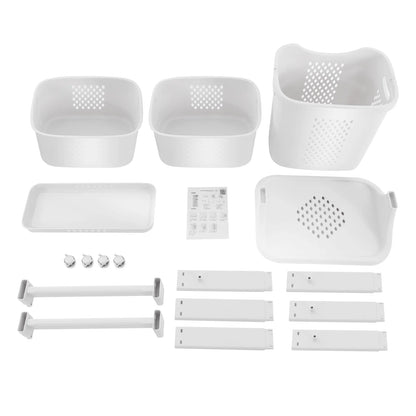 3-Tier Storage Basket Laundry Basket Rolling Cart Washing Hamper Storage Bin Shelf Multifunctional rotating laundry basket