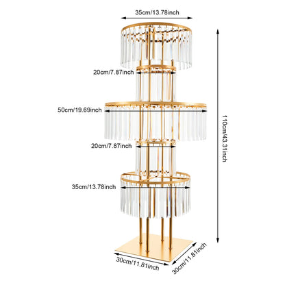 5 Tiers Gold Wedding Centerpieces Flower Stand Vase Centerpiece Acrylic Flower Stand with Hanging Acrylic