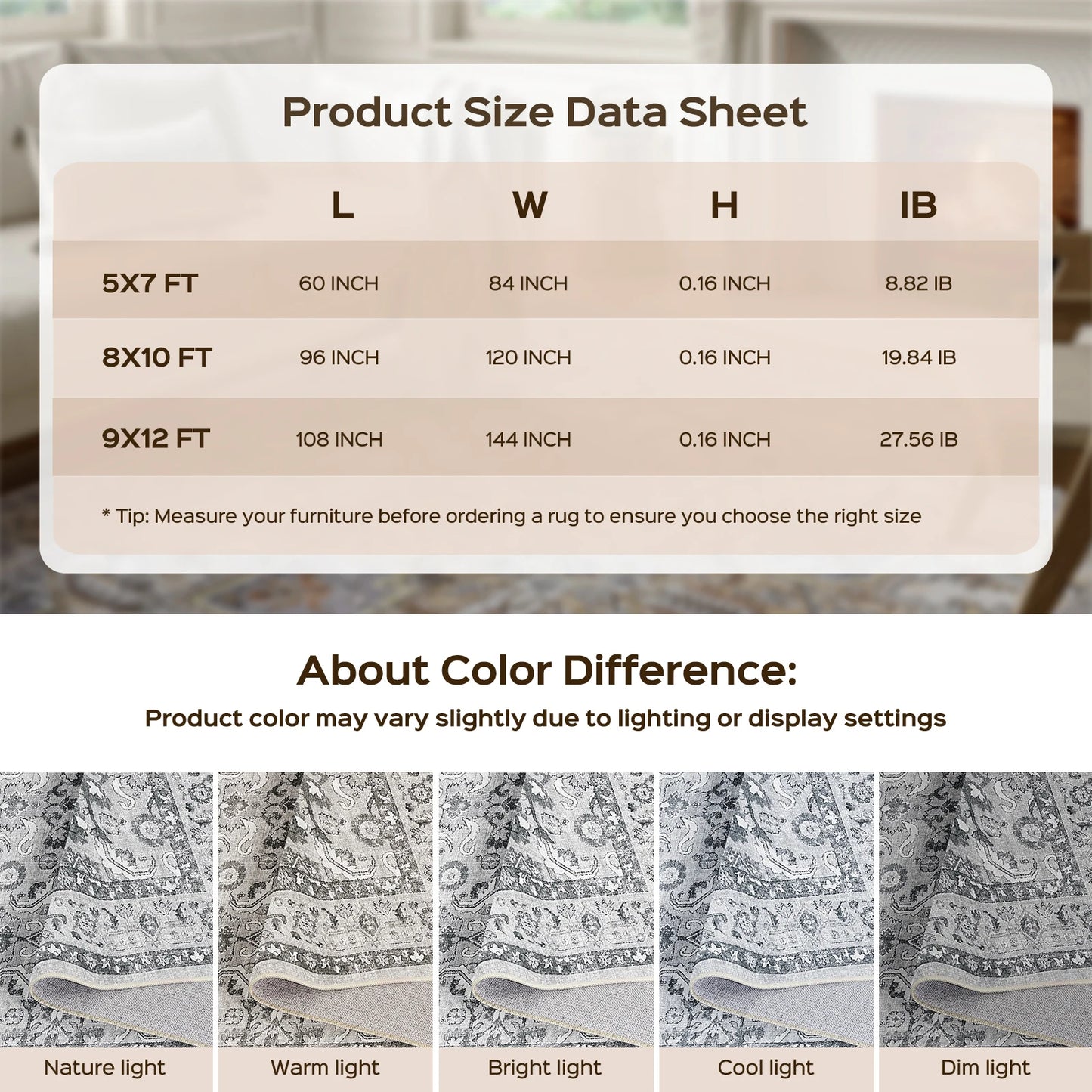 7/10/12ft Large Living Room Carpet Light Luxury High-end Persian Bedroom Bedside Rug