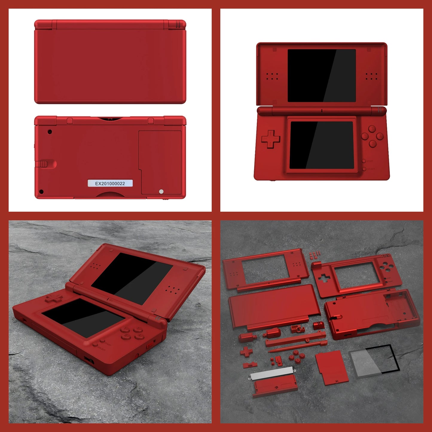 eXtremeRate Replacement Full Housing Shell for Nintendo DS Lite, Case Cover with Buttons, Screen Lens for NDSL - Single Series