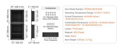 Shower Niche Ready for Tile Shelf Organizer  Corners Niche Recessed Sealed Protection  Soap Storage for Shower Bathroom