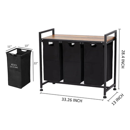 Laundry Hamper, Laundry Basket Organizer Laundry Sorter 2 Section with Removable Laundry Bag and Top Shelf