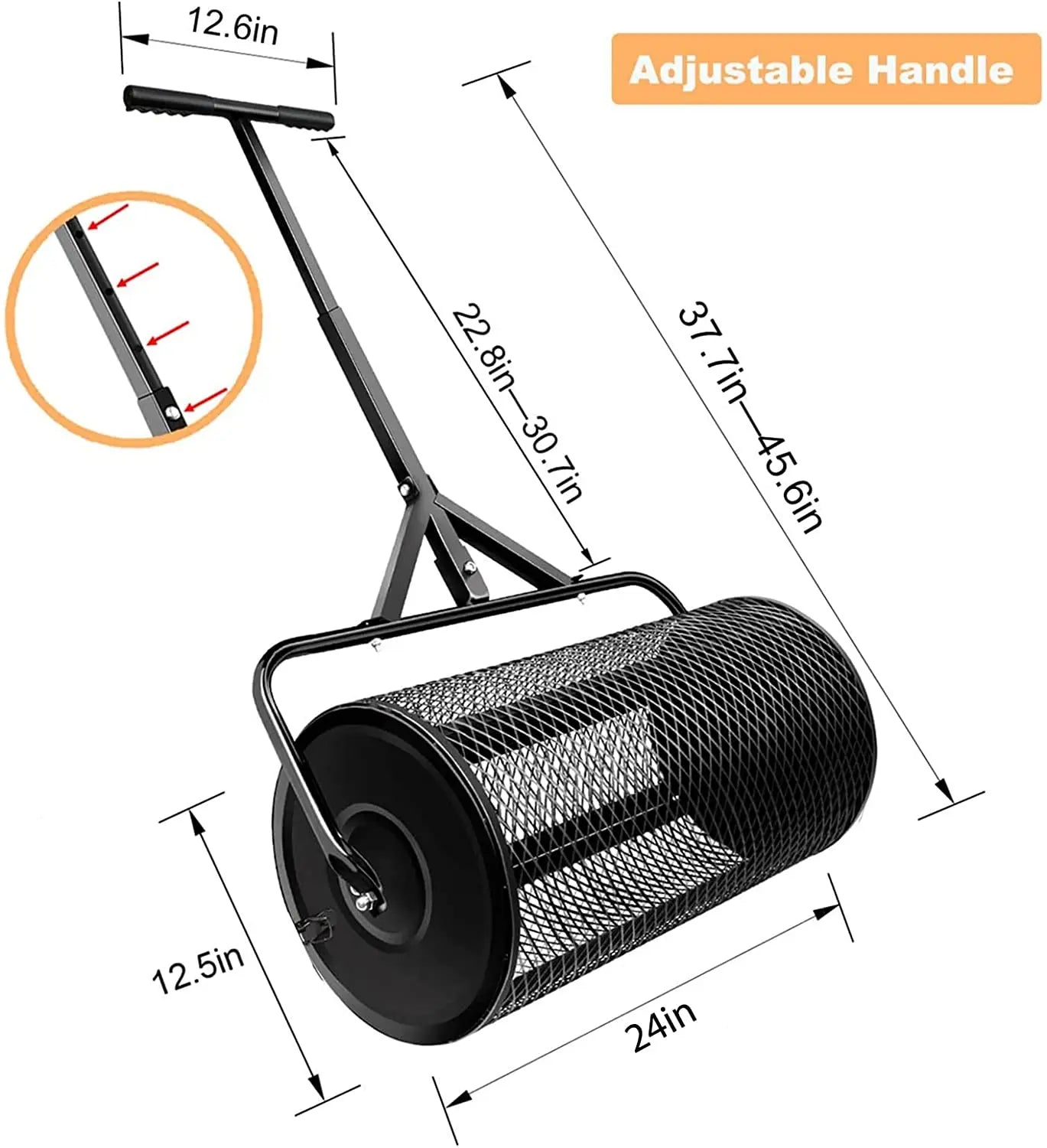 Fertilizer spreader Compost Spreader, Peat Moss Spreader, Metal Mesh Manure Spreader for Lawns, Garden Planting Seeding