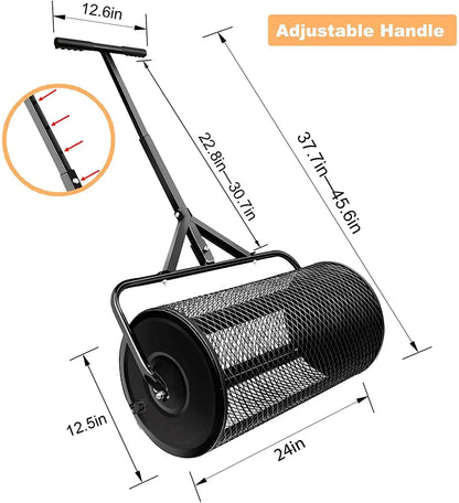 Fertilizer spreader Compost Spreader, Peat Moss Spreader, Metal Mesh Manure Spreader for Lawns, Garden Planting Seeding