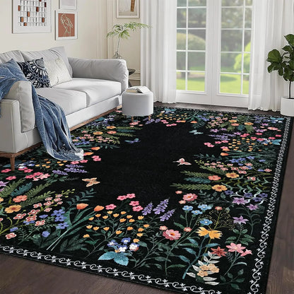 Washable Floral Rug ,Soft ,Non Slip