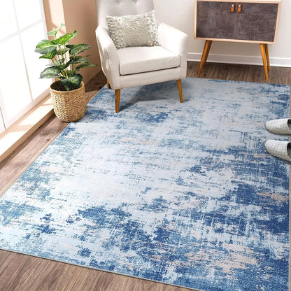 Abstract Area Rug for Living Room Machine Washable  Low Pile  for Bedroom Dining Room Home Office