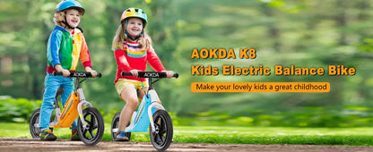Electric Bikes for Kids, 180W Electric Balance Bike, 12" Pneumatic Tire 21.6V/5.2Ah Battery Boys & Girls E Bike Bicycle