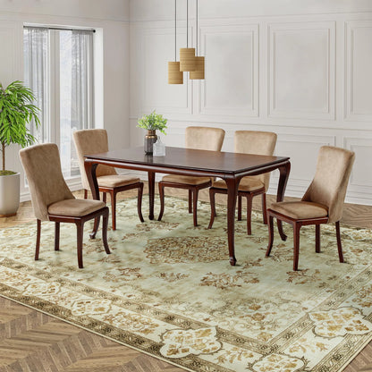 Elegant Floral Faux Wool Area Rug