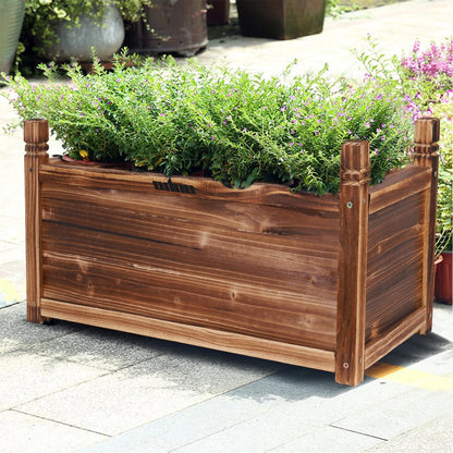 Wood Planter Box Outdoor Raised Planter Beds Garden Large Patio Containers for Flowers Vegetables