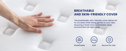 12 Inch Full/King Hybrid Gel Memory Foam Mattress, Queen Size Mattress with Breathable Fabric for Comfortable Sleep