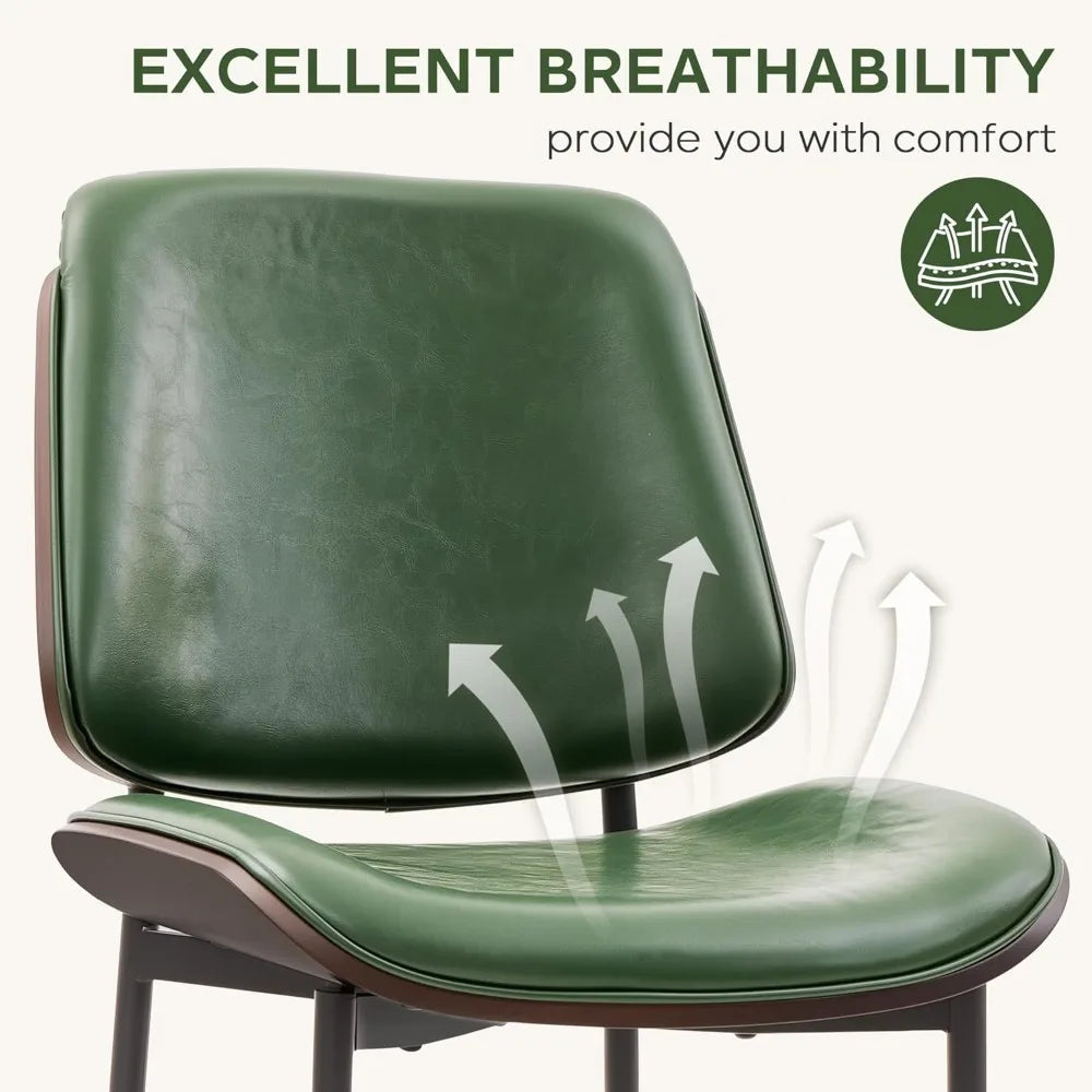 Dining Chairs Set of 4, Upholstered PU Leather Armless Dining Chair