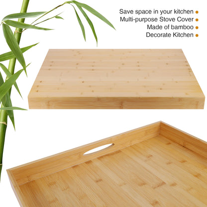 Bamboo Kitchen Sink Cover Space-Saving Large Charcuterie Board Counter Space Top Covers Stove Top Cutting Board for Gas Stovetop