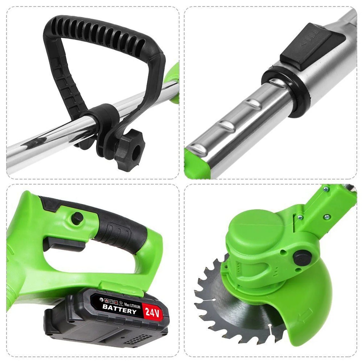 Weed Trimmer Lawn Electric Brushles 2-in-1 Cordless String Grass Trimmer Cutter Fast Charger With 2 xBattery for Yard Garden