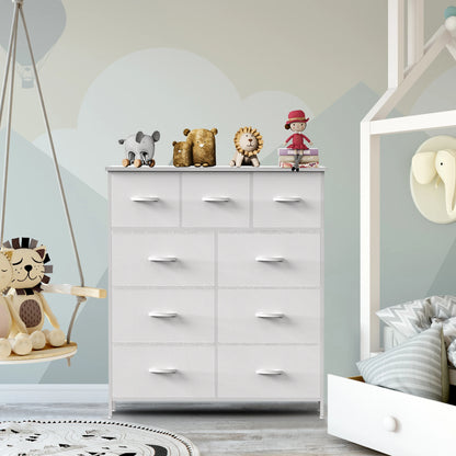 Dresser For Bedroom With 9 Fabric Storage Drawer Wardrobe
