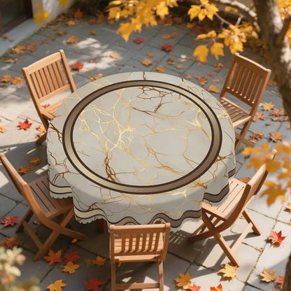 Marble themed tablecloth, rectangular and round marble stripe pattern design, Christmas decoration tablecloth.