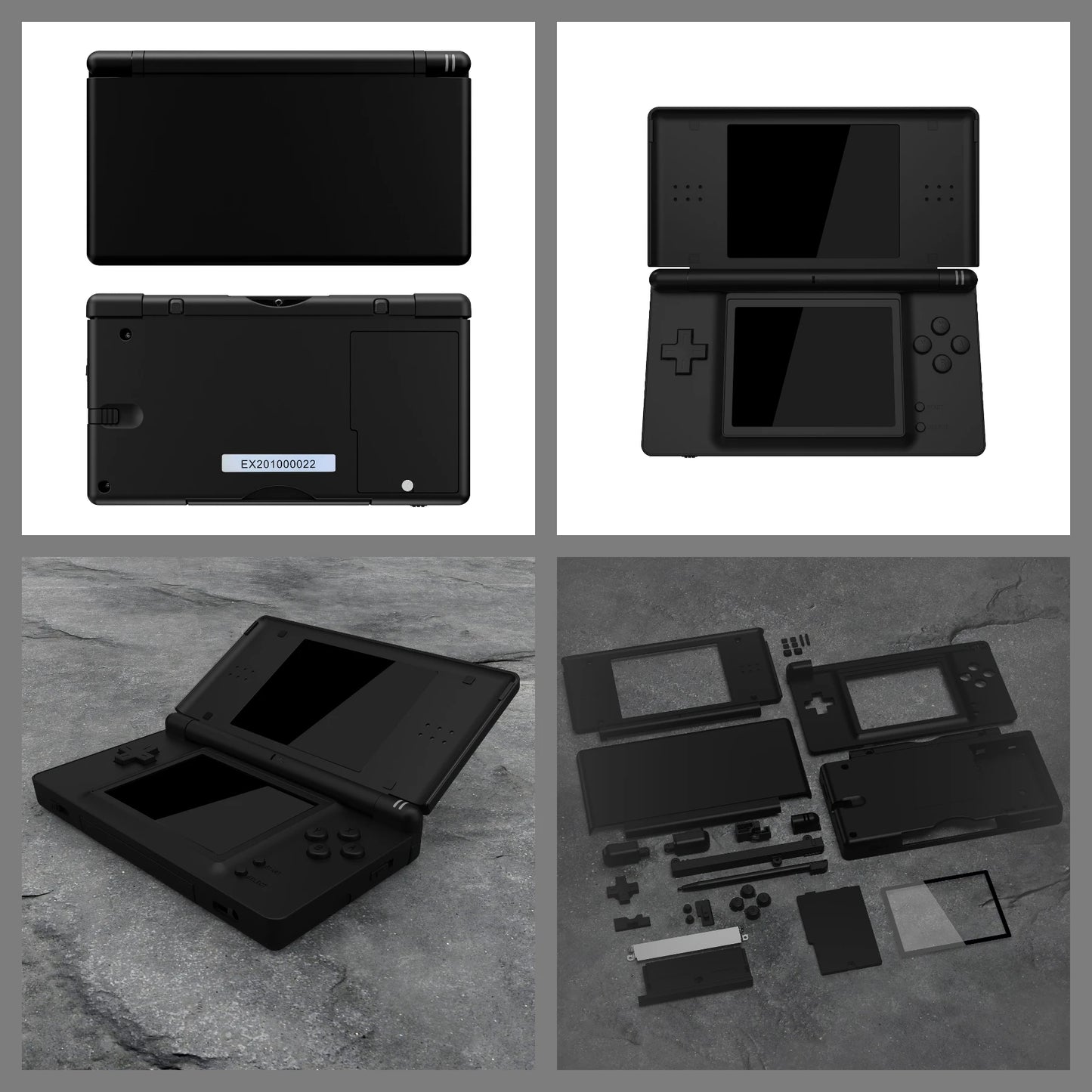 eXtremeRate Replacement Full Housing Shell for Nintendo DS Lite, Case Cover with Buttons, Screen Lens for NDSL - Single Series