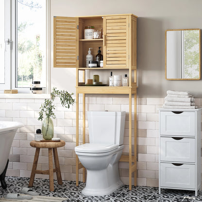 Over The Toilet Storage Cabinet, Bathroom Cabinet With Adjustable Inside Shelf And Bottom Stabilizer Bar