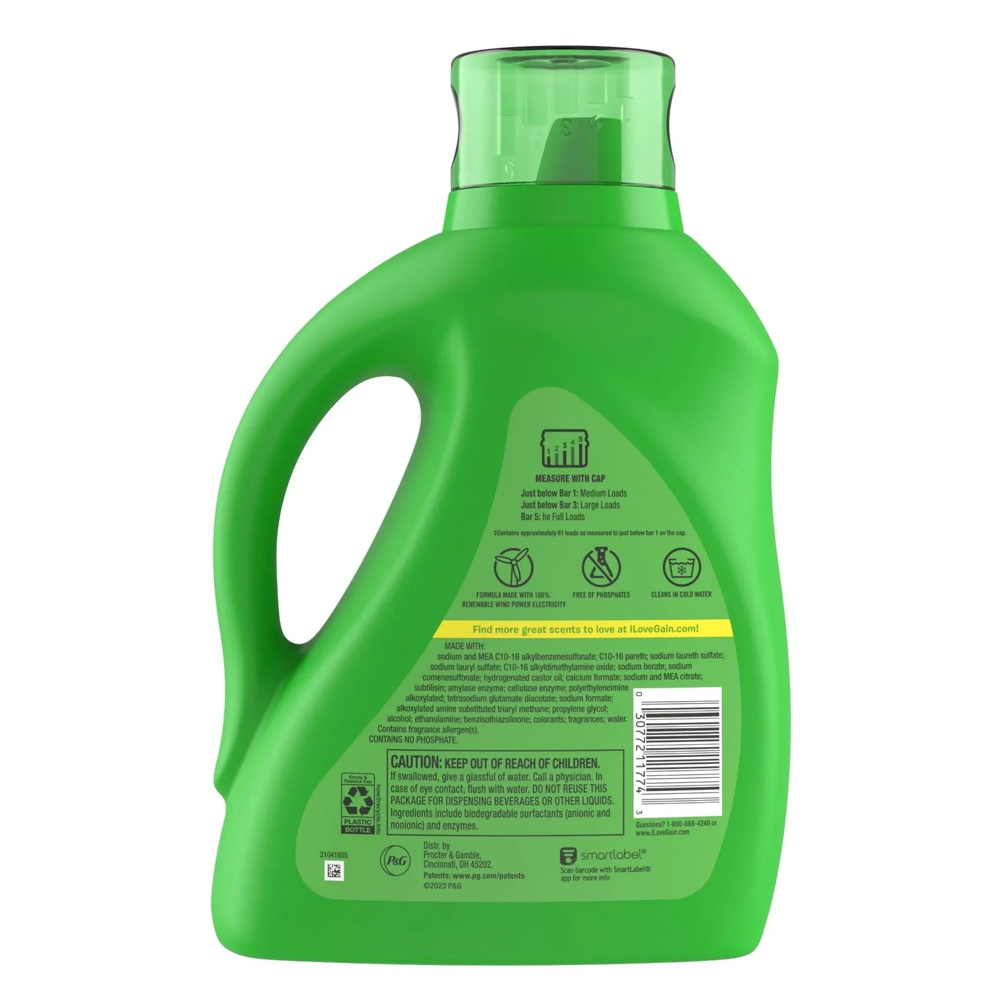 107 Load HE Laundry Soap 154oz Happy Scent, Top Rated Concentrated Detergent for Freshness and Effective Cleaning