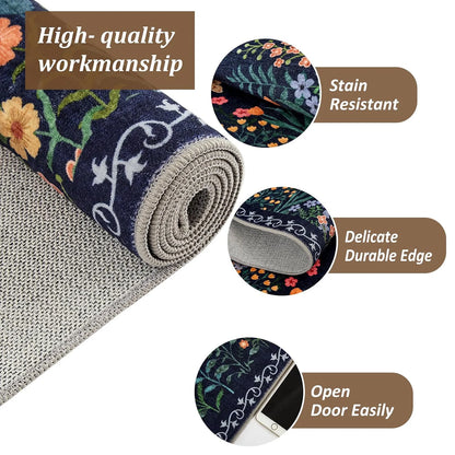 Washable Floral Rug ,Soft ,Non Slip
