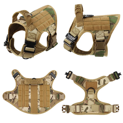 Military Large Dog Harness Collar Leash Bags Patches Set Pet  Training Vests Tactical Dogs Harnesses Accessories