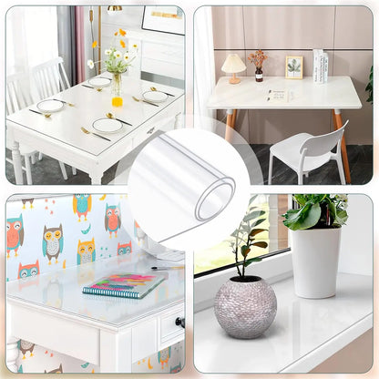 1.5mm Thick 24 x 48 Clear Vinyl Blotter Mat Table Protector, Plastic , Wipeable Easy Clean