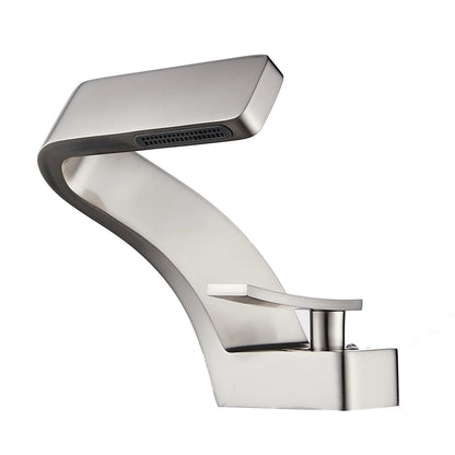 Bathroom Deck Mounted Basin Faucet Black Sink Tap Single Hole Water Tap Hot and Cold Mixer Faucet