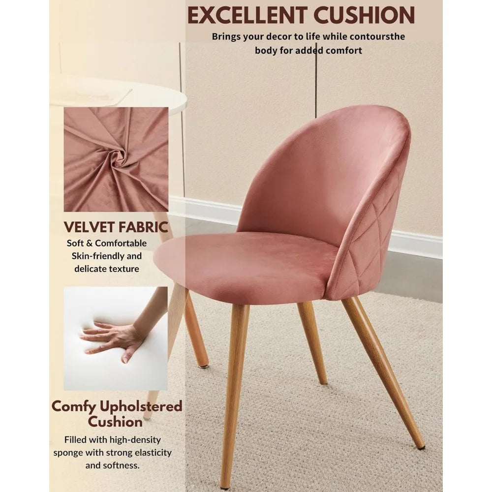 Dining Chairs Set of 2, Kitchen Dining Room Chairs with Soft Velvet Seat/Metal Legs