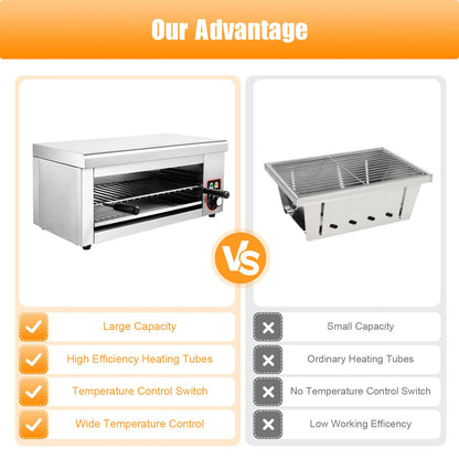 1500W Commercial Electric Wall-mounted Cheese Melter , Broiler, BBQ Grill