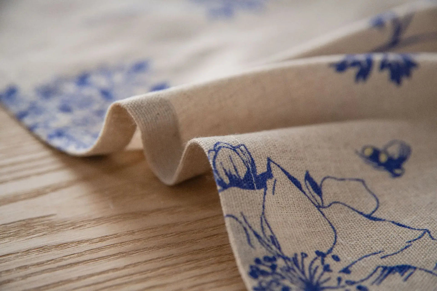 Cotton Linen Printed Pine Rectangular Fitted Tablecloth