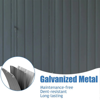 Backyard Storage Shed 11' x 12.5' with Galvanized Steel Frame and Windows Outdoor Garden Shed Metal Utility Tool Storage Room w