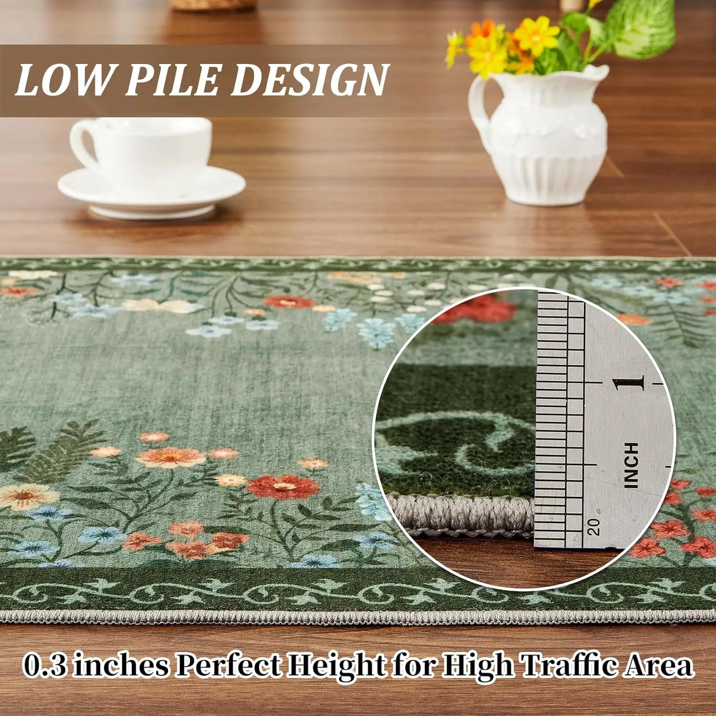 Floral Area Rug , Non Slip