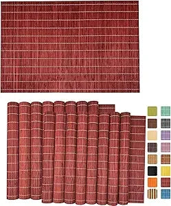 Set of 24 Bamboo Placemats 17.7X11.8Inch