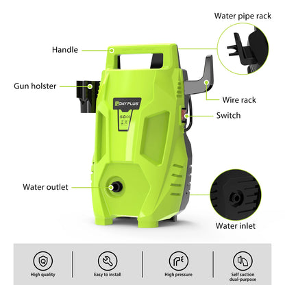 Home & Garden High Pressure Washer, Powerful Jet Nozzle, Portable Electric Jet Washer for Patio ,Car, Driveway ,Fences, Yard