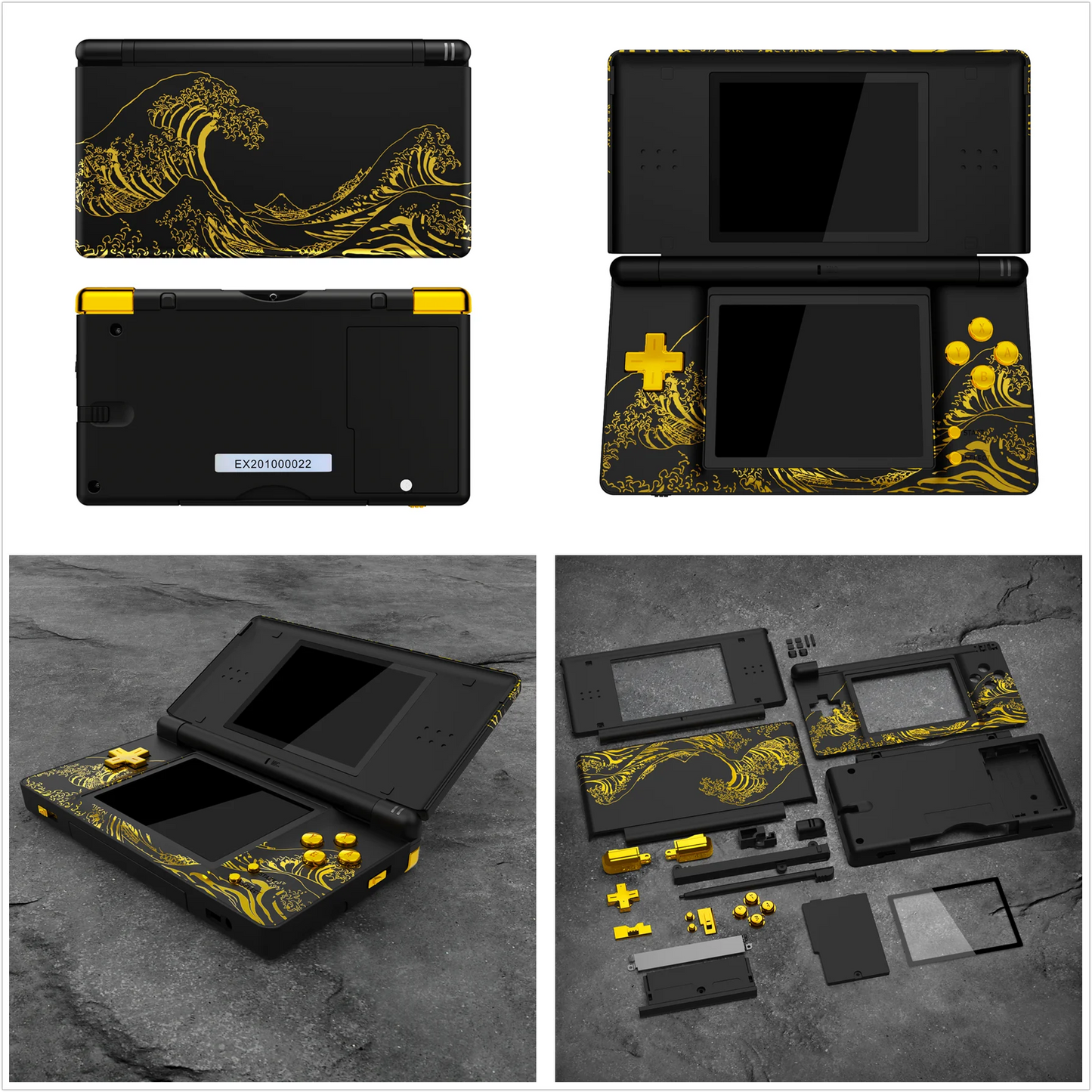 eXtremeRate Replacement Full Housing Shell for Nintendo DS Lite, Case Cover with Buttons, Screen Lens for NDSL - Single Series