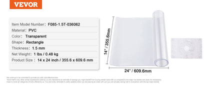 Clear Plastic Table Cover  Protector Rectangle