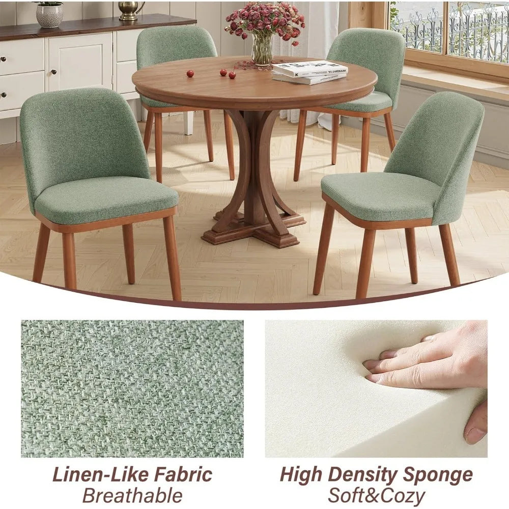 Upholstered Dining Chairs Set of 4, Modern Kitchen Chair with Back, Fabric